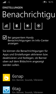 4 Schnellzugriffe auswählen