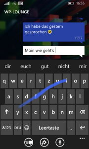 Schreiben mit der Word Flow Tast