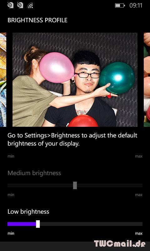 Nokia Lumia Cyan Update - Bildschirmhelligkeit