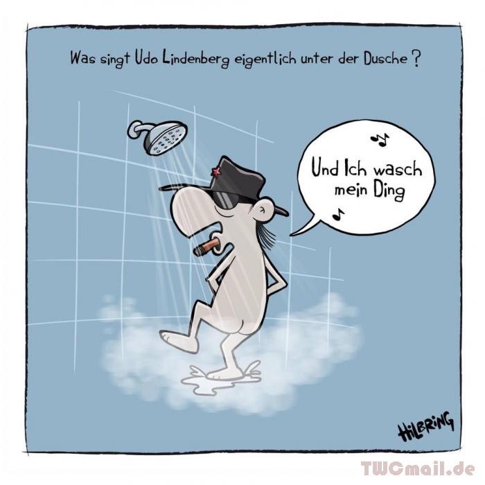 Udo Lindenberg beim Duschen